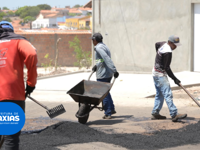 Caxias: Operação Tapa-Buracos é realizada no bairro Nova Caxias