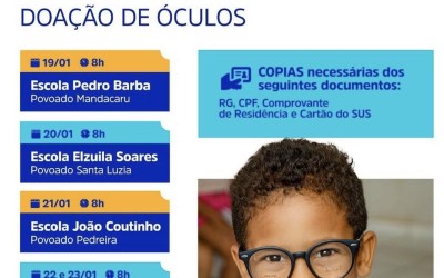Prefeitura de Matões realiza mutirão oftalmológico com doação de óculos na sede e nos povoados