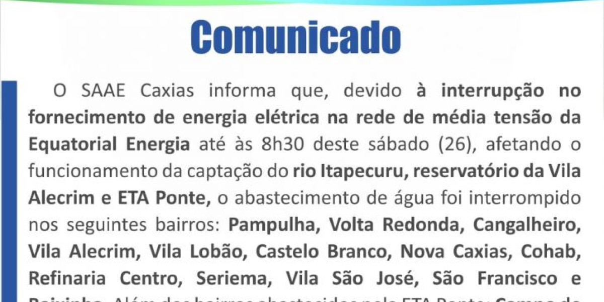 Interrupção de energia elétrica afeta abastecimento de água em bairros de Caxias