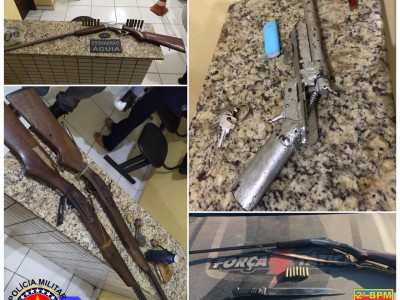 POLÍCIA MILITAR RETIRA CINCO ARMAS DE FOGO DE CIRCULAÇÃO