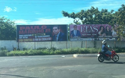 Censura, intimidação e vandalismo: apoiadores de Paulo Marinho Júnior depredam outdoors em Caxias