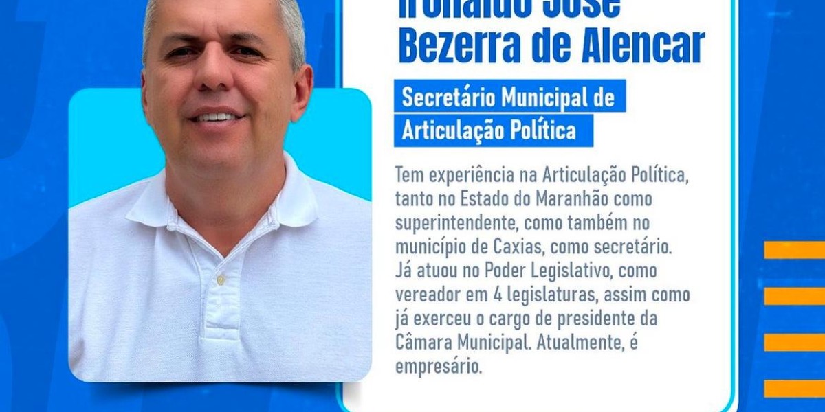 Ironaldo Alencar é anunciado como Secretário Municipal de Articulação Política do governo de Gentil Neto, em Caxias