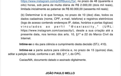 Justiça derruba fake news da oposição em Caxias e impõe multa de até R$ 60 mil