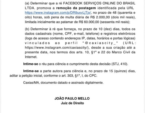 Justiça derruba fake news da oposição em Caxias e impõe multa de até R$ 60 mil