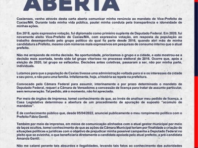 Vice-prefeito Paulo Marinho Júnior renúncia ao cargo