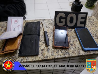 Polícia Militar realiza prisão de dupla suspeita de praticar roubo no bairro Pai Geraldo