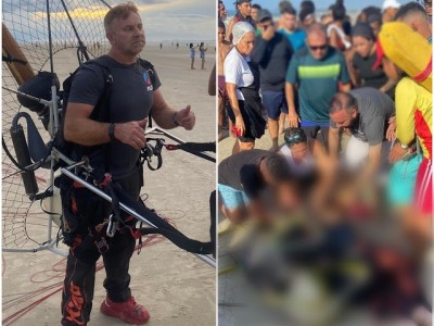 Empresário morre após acidente de paramotor na praia do Calhau, em São Luís