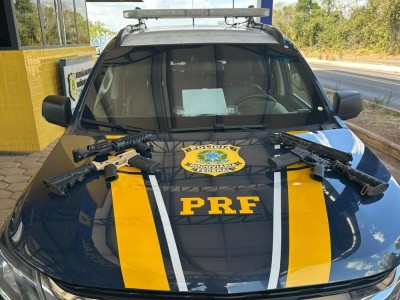 PRF apreende dois fuzis escondidos em veículo durante fiscalização em Barra do Corda
