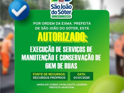 Gestão Municipal de São João do Sóter Anuncia Novas Obras  