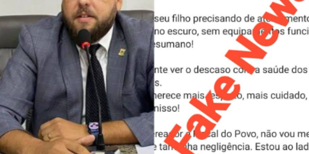 Daniel Barros volta a espalhar pânico em Caxias com fake news sobre hospital infantil