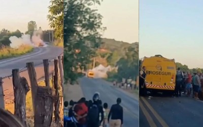 Quadrilha armada explode carro-forte e espalha pânico em cidade do interior do Maranhão