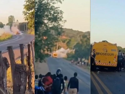 Quadrilha armada explode carro-forte e espalha pânico em cidade do interior do Maranhão