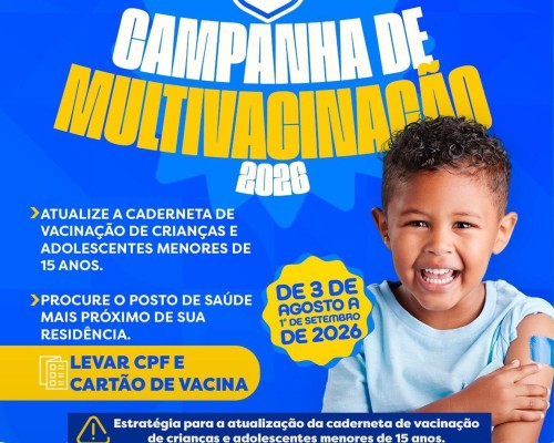 Parnarama Intensifica Campanha de Multivacinação 2026 para Crianças e Adolescentes