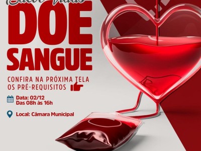 Câmara de Matões promove campanha de doação de sangue no dia 2 de dezembro