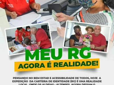  Em parceria com a prefeitura, Aldeias  Altas terá expedição de RG para a população