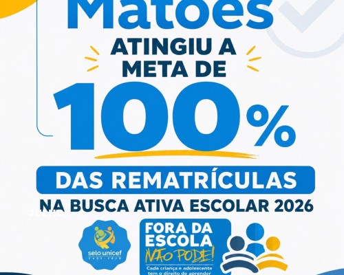 Matões Atinge Histórica Meta de 100% de Rematrículas na Busca Ativa Escolar 2026