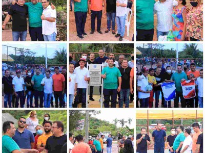 Deputado Adelmo Soares participa de inauguração de quadra de futebol na zona rural de Afonso cunha junto com lideranças políticas 