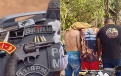 Três homens são presos com armas e drogas durante abordagem policial na zona rural de Timon, no MA