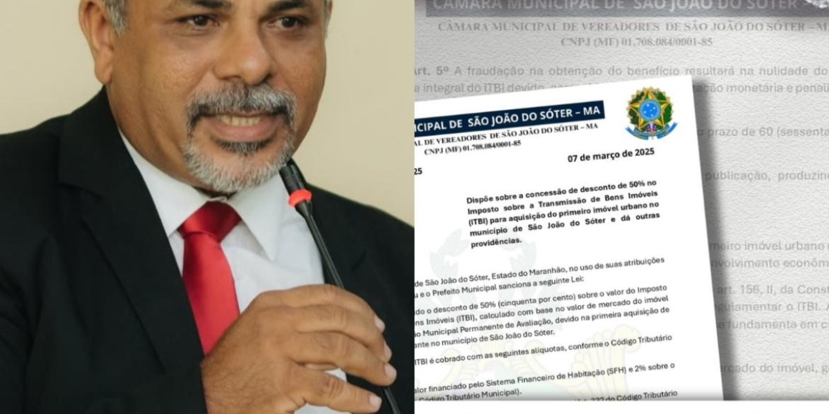 Vereador Cleiton Bezerra protocola  Projeto de Lei que reduz  impostos sobre compra de imóveis em São João do Sóter