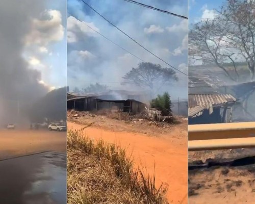 Incêndio de grandes proporções consome imóveis e assusta moradores em Buriticupu