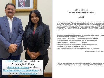 Após foto da diretora do INOP com Rubens Pereira, pesquisa gera polêmicas em Matões