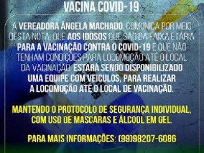 Vereadora disponibiliza transporte público para vacinação de idosos em Caxias