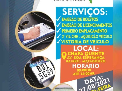 Ação itinerante do Detran atende população de Matões nesta sexta