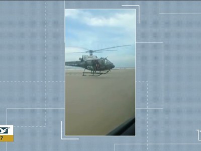 Helicóptero do CTA pousa e aborda motorista cometendo infração em praia no MA