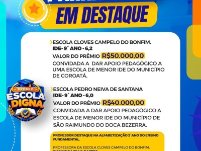 Parnarama conquista destaque estadual na educação e reforça posição de referência no Maranhão