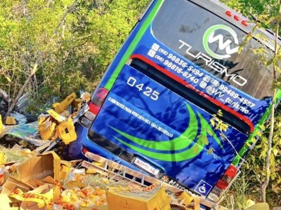 Colisão entre ônibus e caminhão na BR-316 deixa dois mortos e três feridos em Caxias