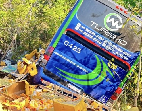 Colisão entre ônibus e caminhão na BR-316 deixa dois mortos e três feridos em Caxias