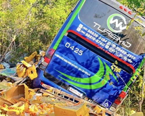 Colisão entre ônibus e caminhão na BR-316 deixa dois mortos e três feridos em Caxias