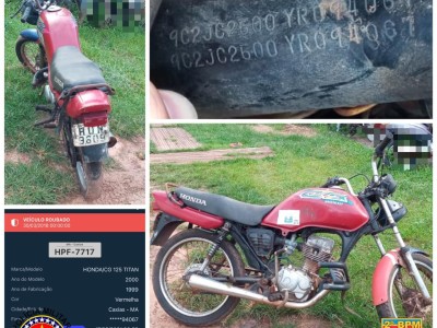 Polícia Militar recupera motocicleta com restrição de roubo durante Operação Cidade Segura em Aldeias Altas
