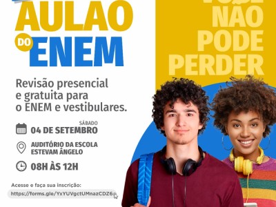 Município é contemplado, e estudantes vão participar do AULÃO ENEM 2021, em Codó