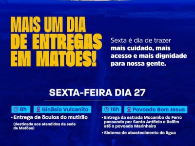 Prefeito Nonatinho realiza série de entregas em Matões com ações na saúde, infraestrutura e abastecimento