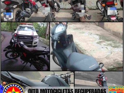 Polícia Militar recupera oito motocicletas em menos de 24h durante operação saturação em Caxias