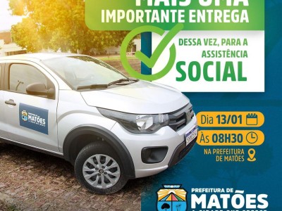 Prefeitura entrega carro novo para Secretaria de Assistência Social, em Matões