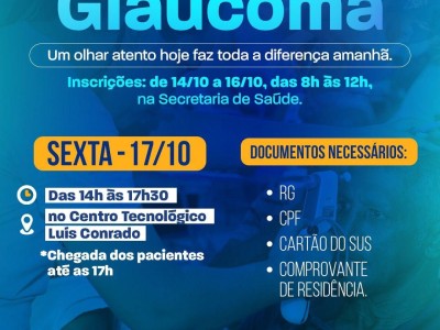 Mutirão do Glaucoma acontece nesta sexta-feira (17) em Matões