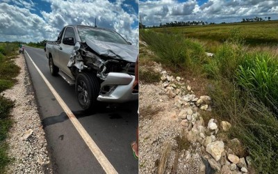 Homem é arremessado de cavalo após ser atingido por caminhonete em rodovia na Baixada Maranhense