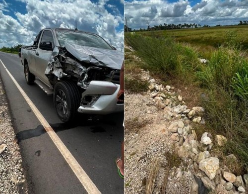 Homem é arremessado de cavalo após ser atingido por caminhonete em rodovia na Baixada Maranhense