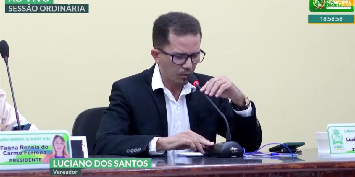 É preciso ter coragem para fazer a coisa certa”, dispara o vereador Luciano durante a sessão, em Aldeias Altas
