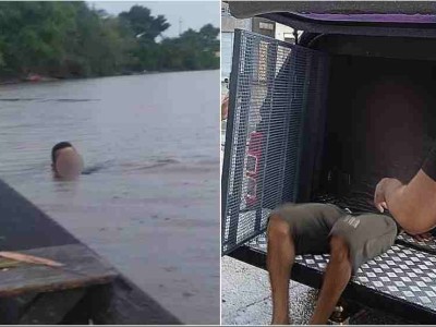 Suspeito de abuso sexual é flagrado, tenta fugir nadando e acaba preso em Arari