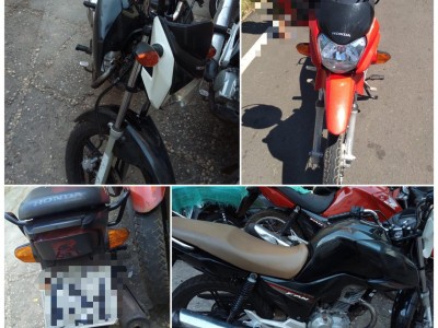 Quatro motocicletas recuperadas em menos de 24 horas pela polícia militar durante operação Cidade Segura em Caxias