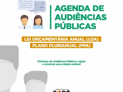 Prefeitura convida população para participar de audiências públicas que vai elaborar Lei Orçamentária e Plano Plurianual de Codó