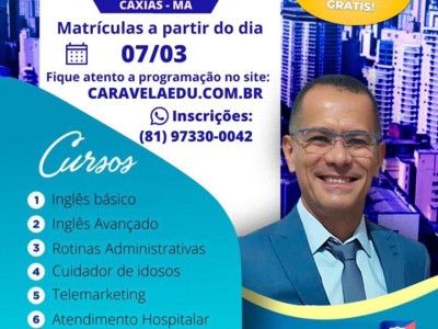 Vereador professor Chiquinho em parceria com o grupo Caravela Educacional ofertam 10 cursos profissionalizantes para Caxias 