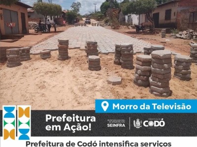 Prefeitura de Codó intensifica serviços de pavimentação em bloquetes no Morro da Televisão