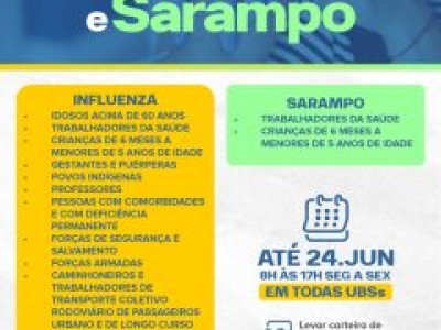 Campanhas de vacinação contra a Influenza e Sarampo são prorrogadas até 24 de junho em Caxias
