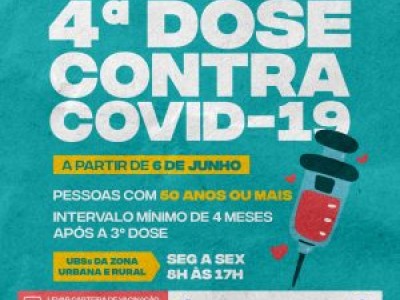 Prefeitura de Caxias disponibiliza 4ª dose da vacina contra a covid-19 para pessoas com 50 anos ou mais nas UBSs