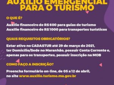 Inscrição para auxílio financeiro aos guias e transportes turísticos termina nesta segunda (12)