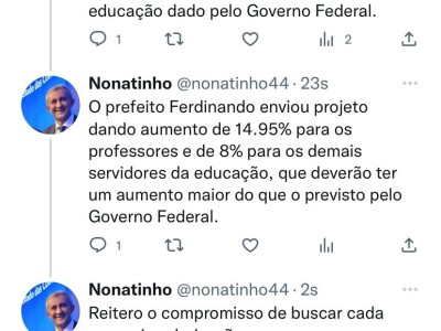 Secretário de Governo Nonatinho anuncia reajuste dos profissionais da educação de Matões